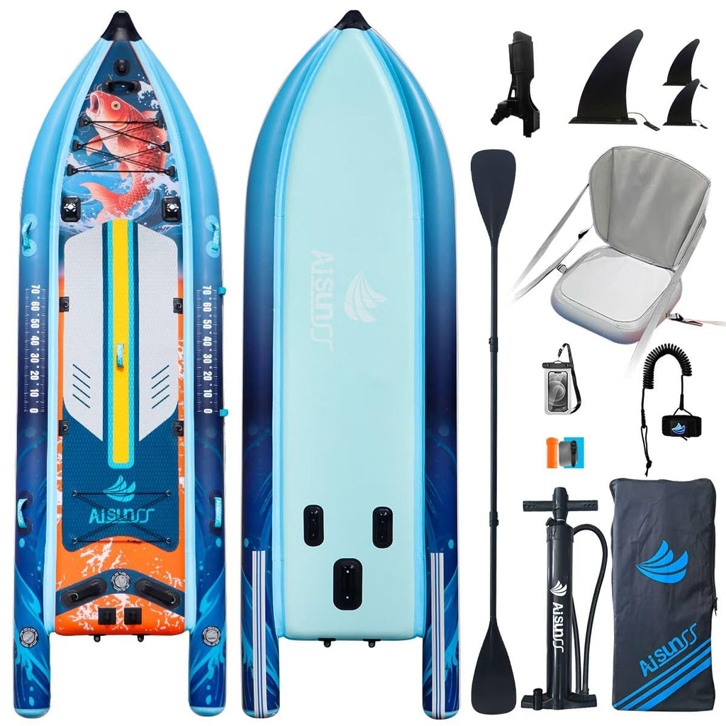 AISUNSS Fishing Paddle Board with SUP Accessories Include Non-Slip mat