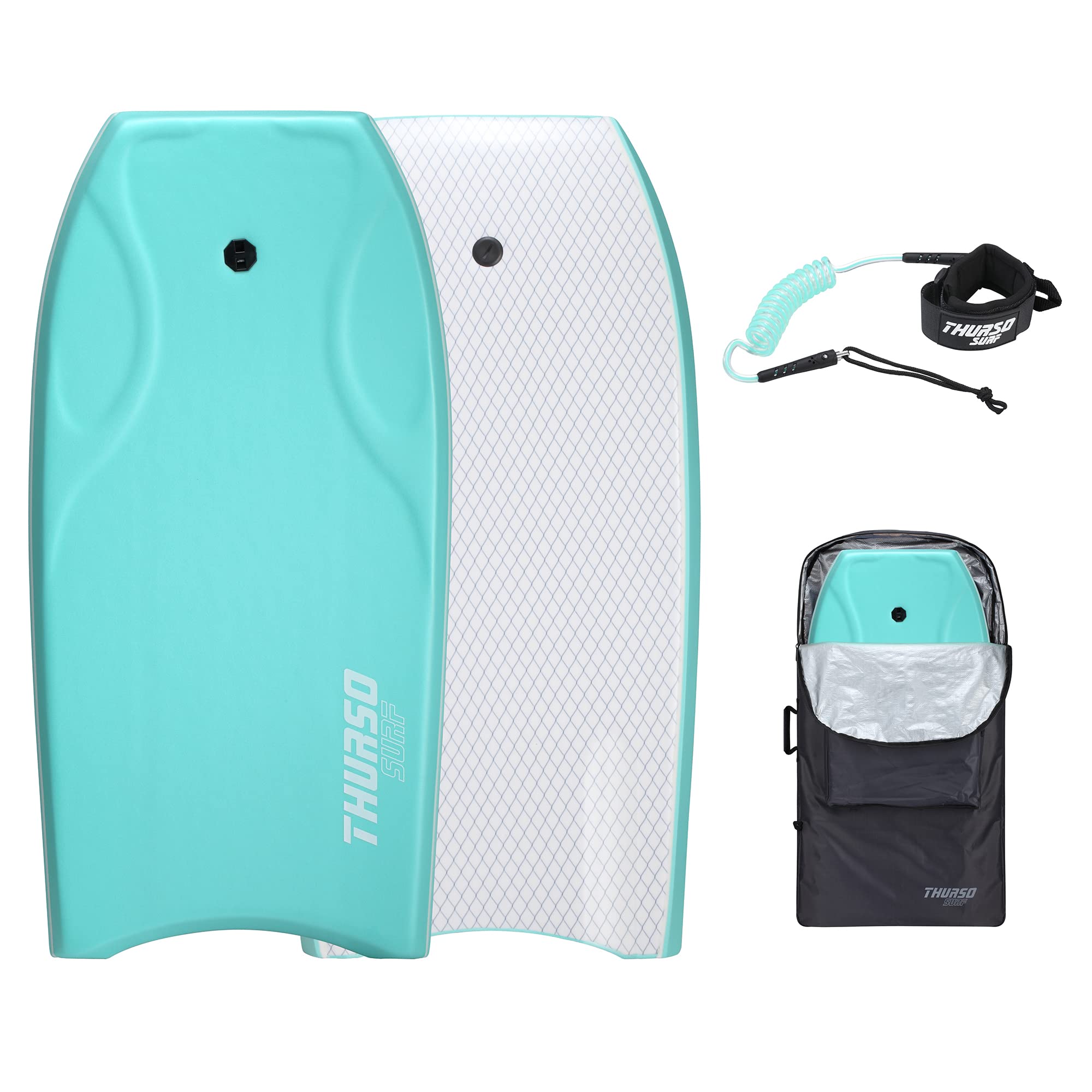 42-Inch Lightweight Bodyboard with Surf Leash & Carry Bag
