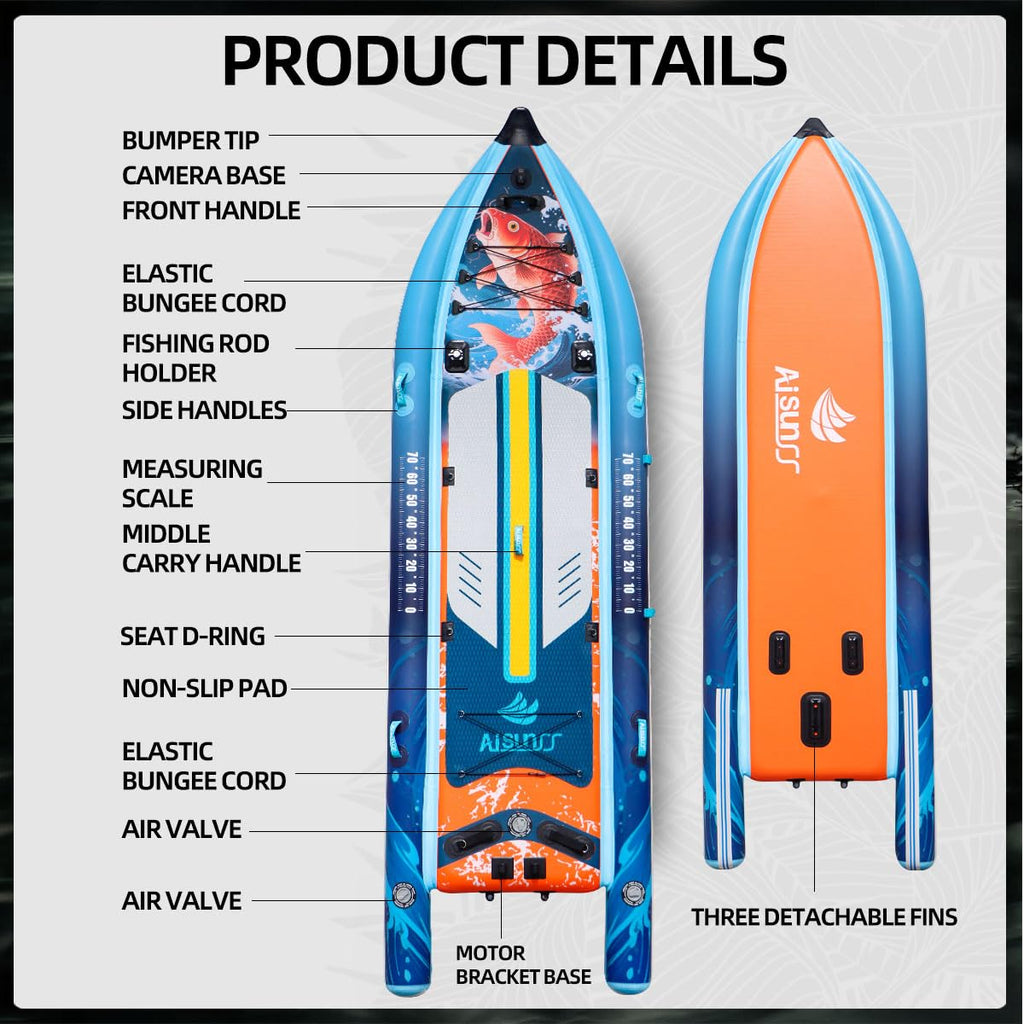 AISUNSS Fishing Paddle Board with SUP Accessories Include Non-Slip mat