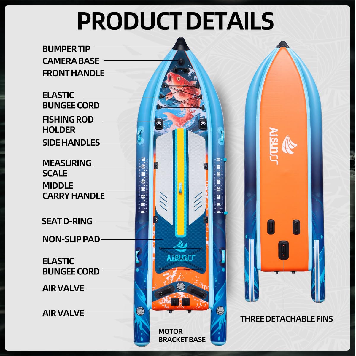 AISUNSS Fishing Paddle Board with SUP Accessories Include Non-Slip mat