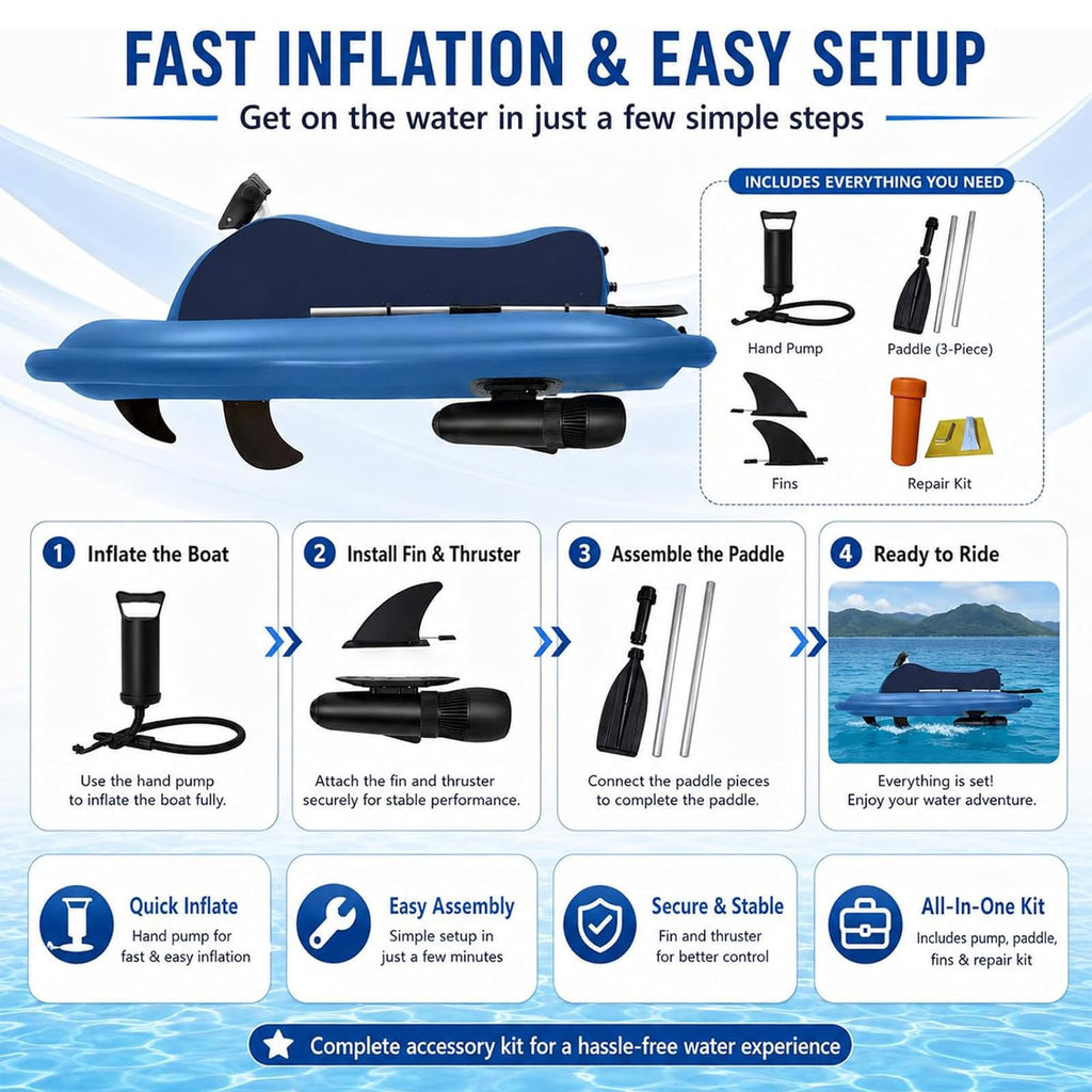 Motorized Seated Pool Jet Boat – 16Ah Water Thruster