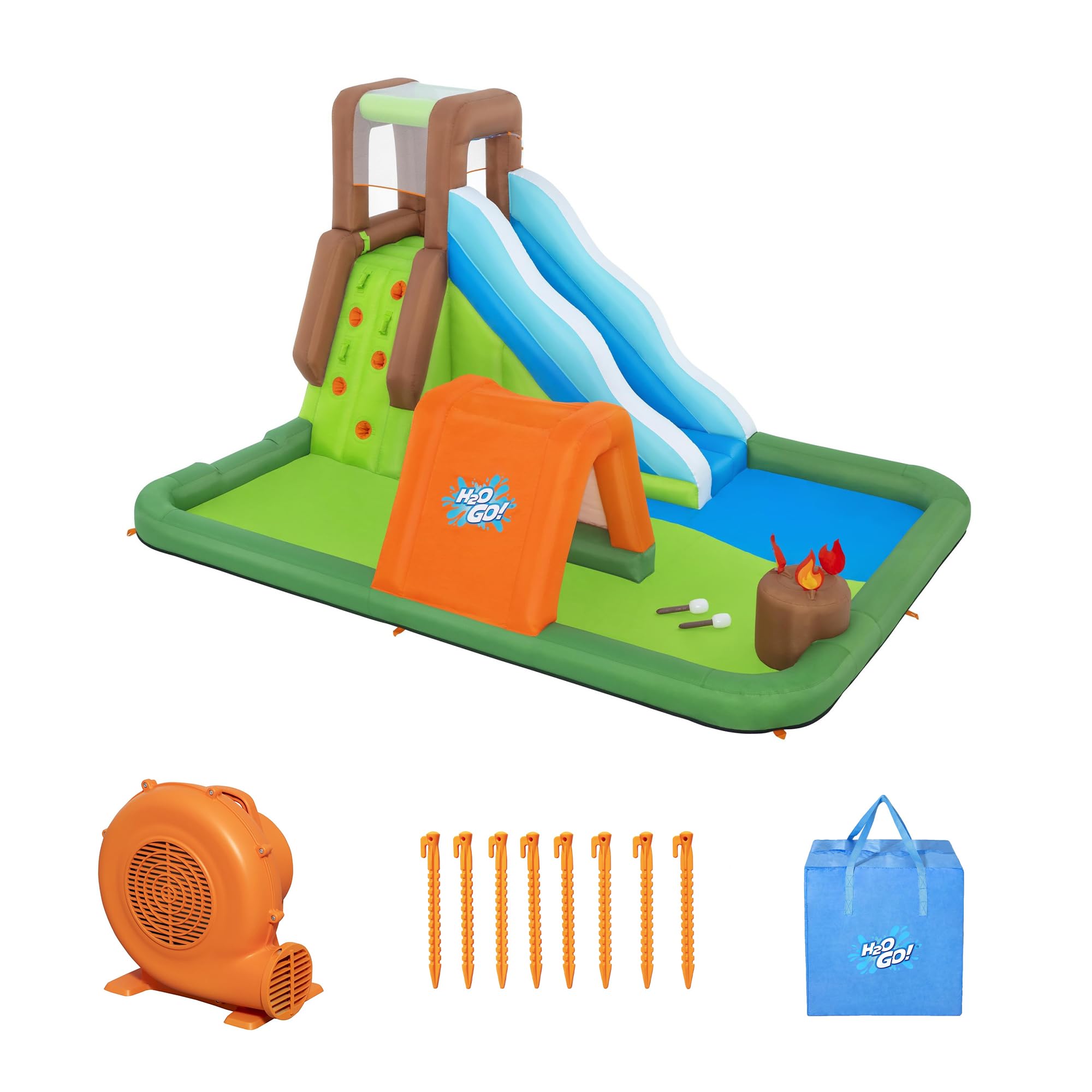 Inflatable Kids Water Park with Slide, Climbing Wall & Splash Pool