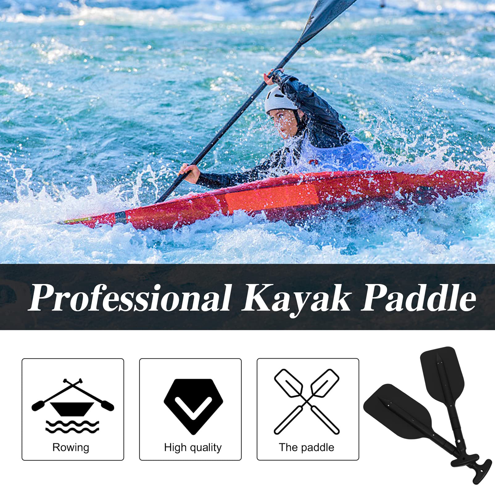Telescopic Aluminum Kayak Paddles – 2 Piece Set
