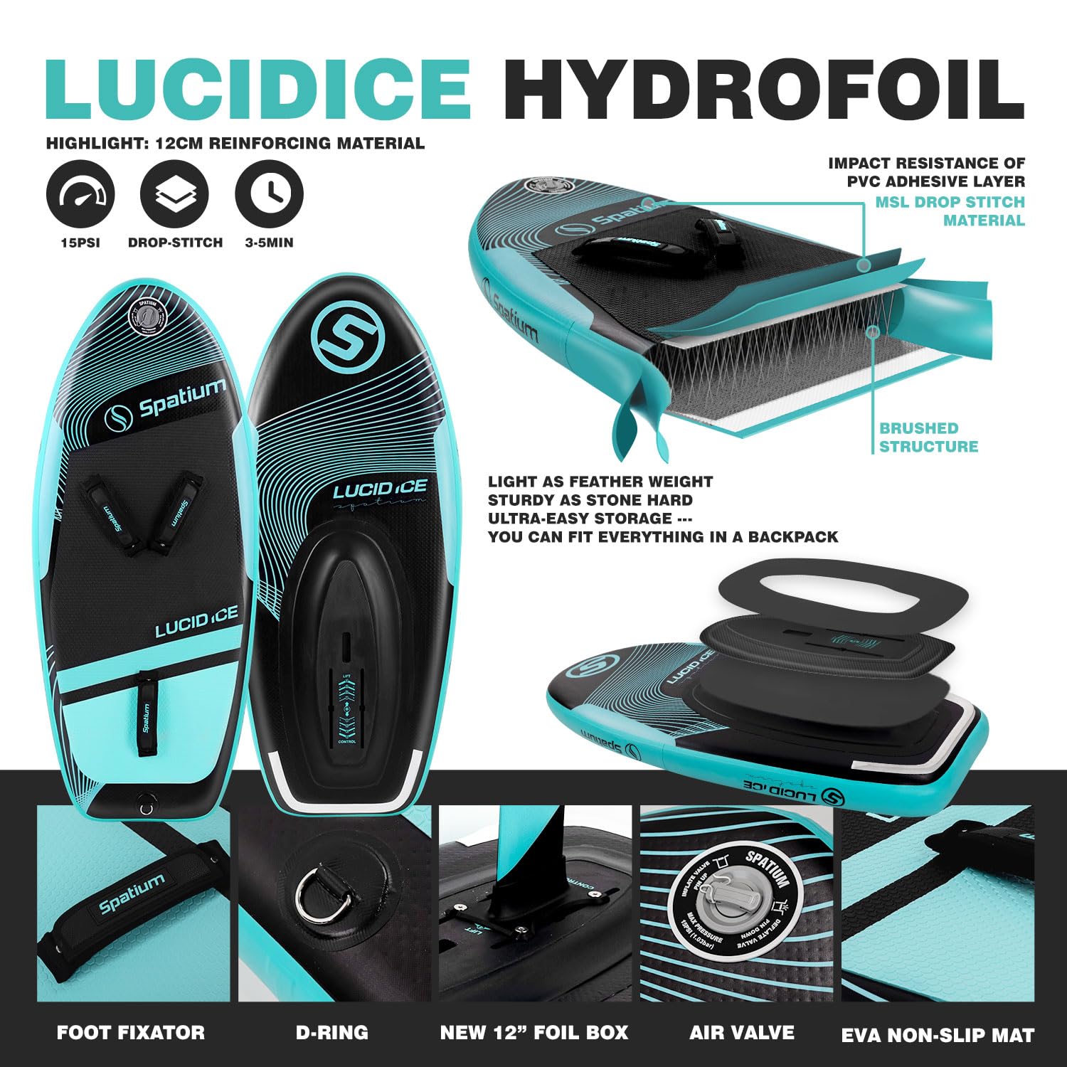 Inflatable Hydrofoil Board Foiling for Surfing with Hydrofoil Surfing Board