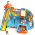 12-in-1 Inflatable Water Bounce House with Double Slide & Splash Pool