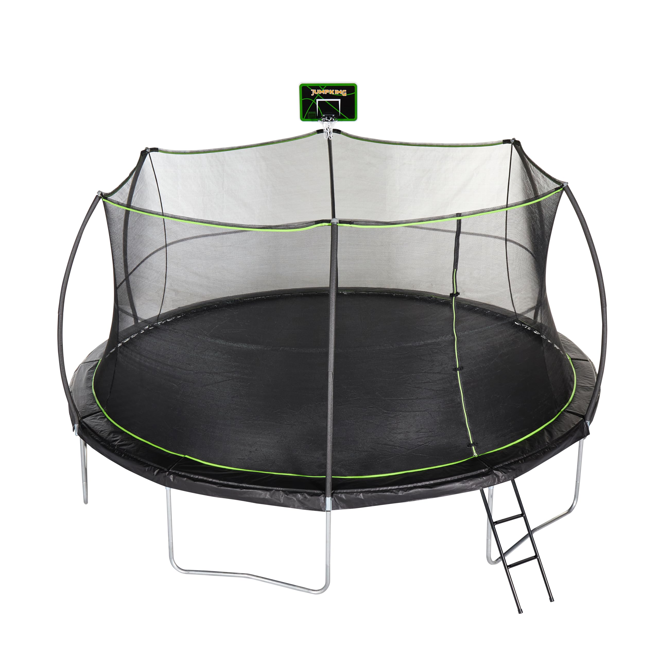 JumpKing Trampoline Breakaway Basketball Hoop Safety Enclosure Outdoor 15ft