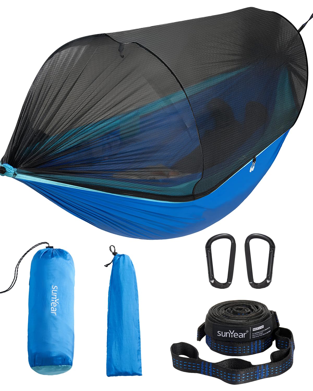 Sunyear Camping Hammock with Spacious Net, Single/Double,Outdoor&Indoor