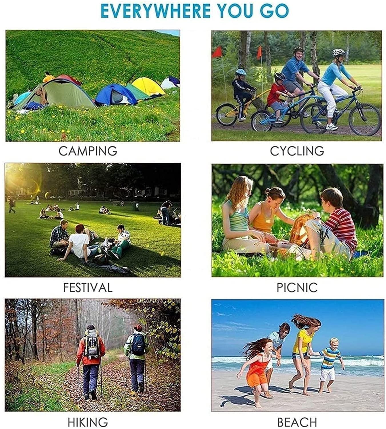 3-Layer Waterproof Foldable Picnic & Beach Blanket