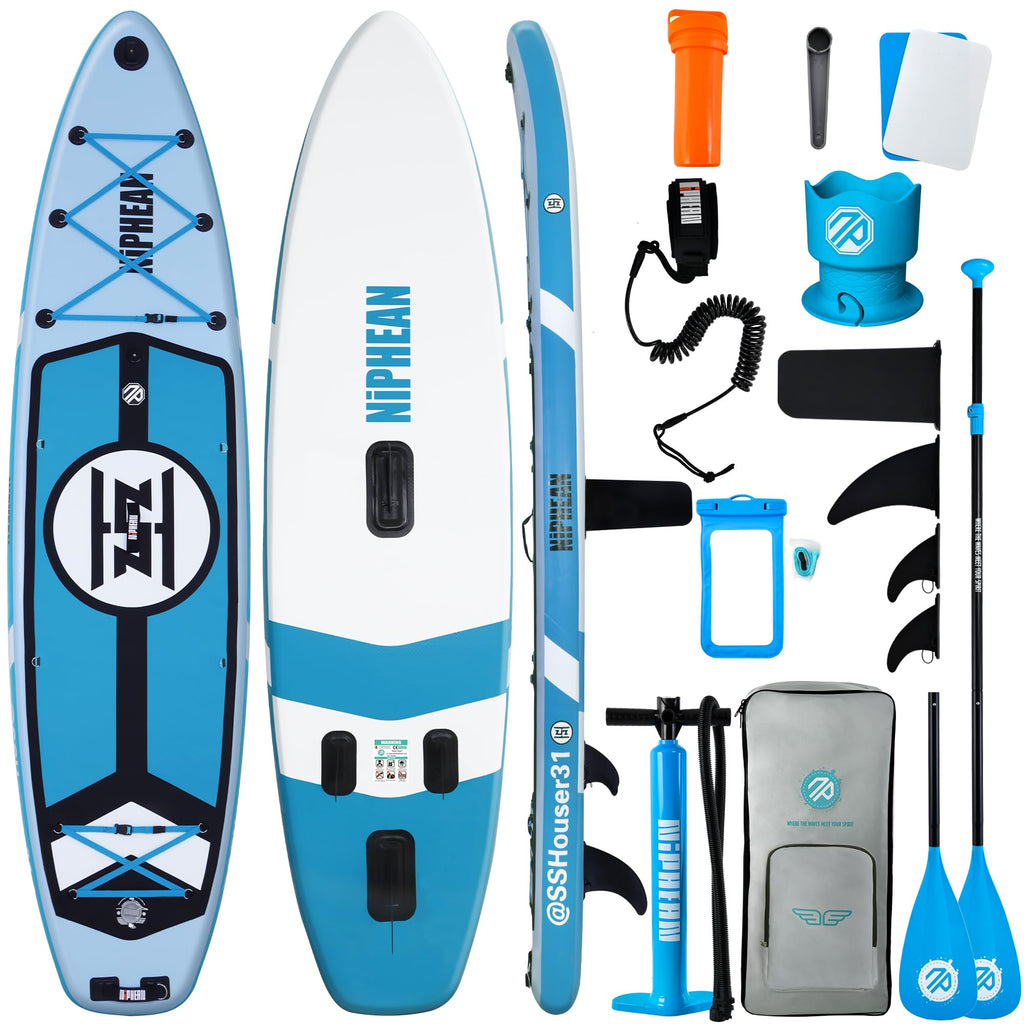Niphean (Extra Large) Inflatable Paddle Board, SUP for 2+1 People/Family