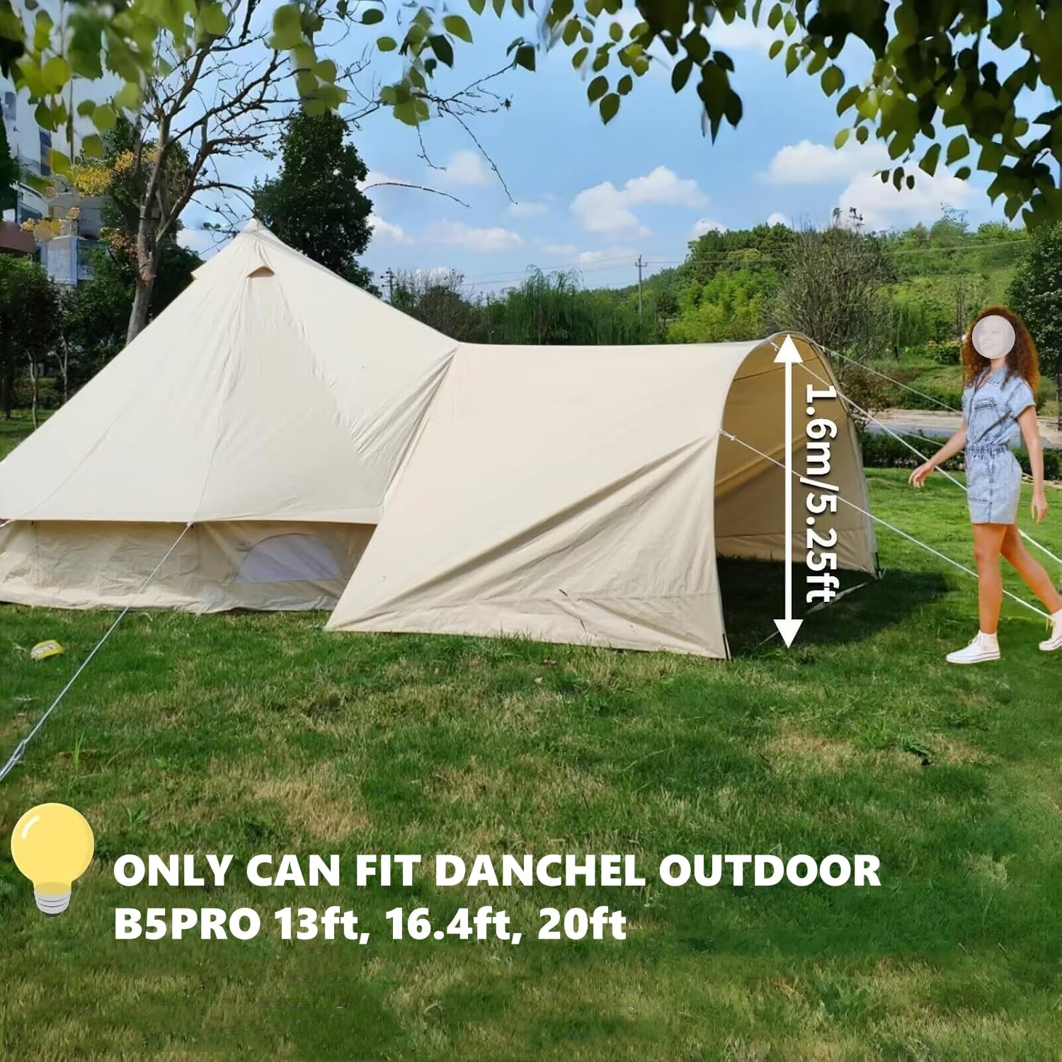 Waterproof 4-Season Camping Awning Tarp with Poles