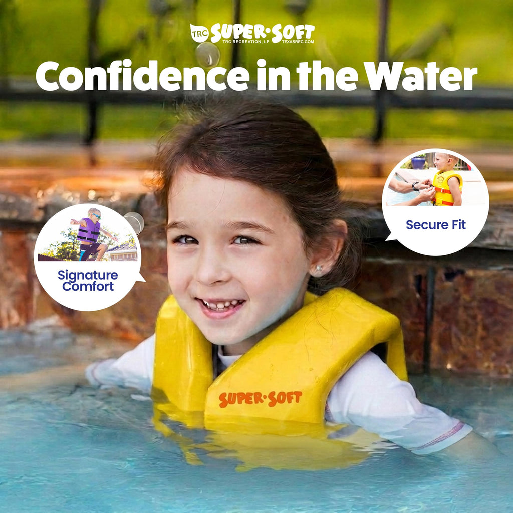 Super Soft Kids Life Jackets – Vinyl-Coated Foam Swim Vests, 2-Pack
