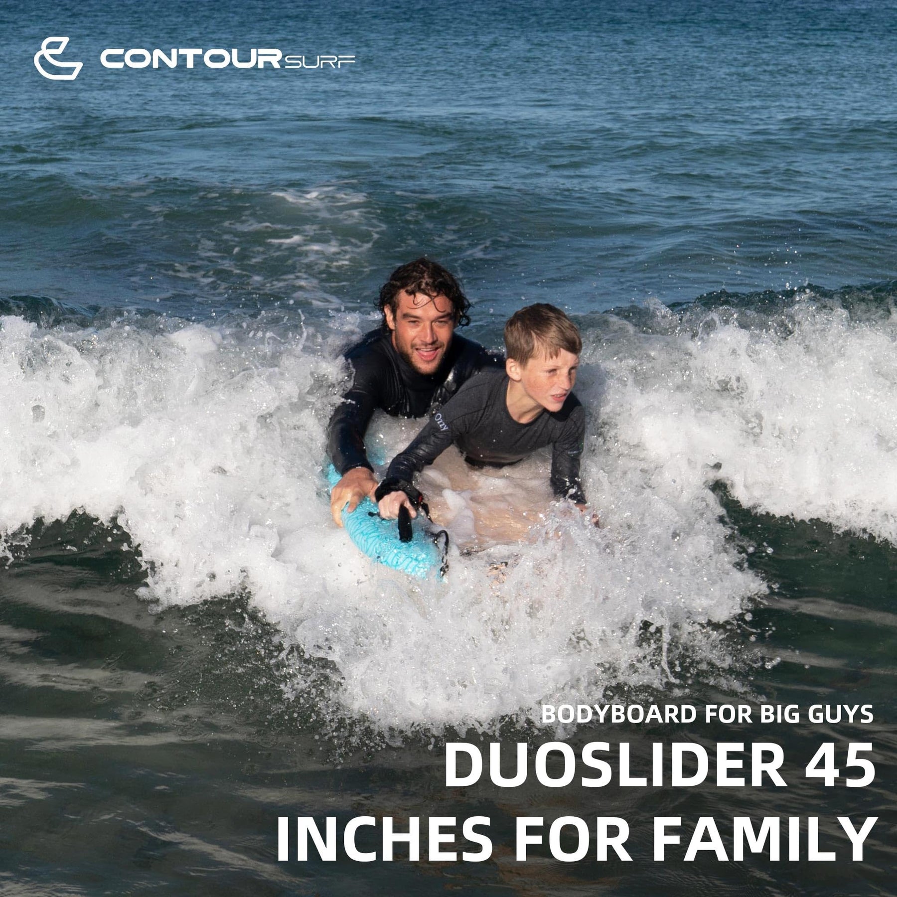 45-Inch Dual-Rider Bodyboard with Handles