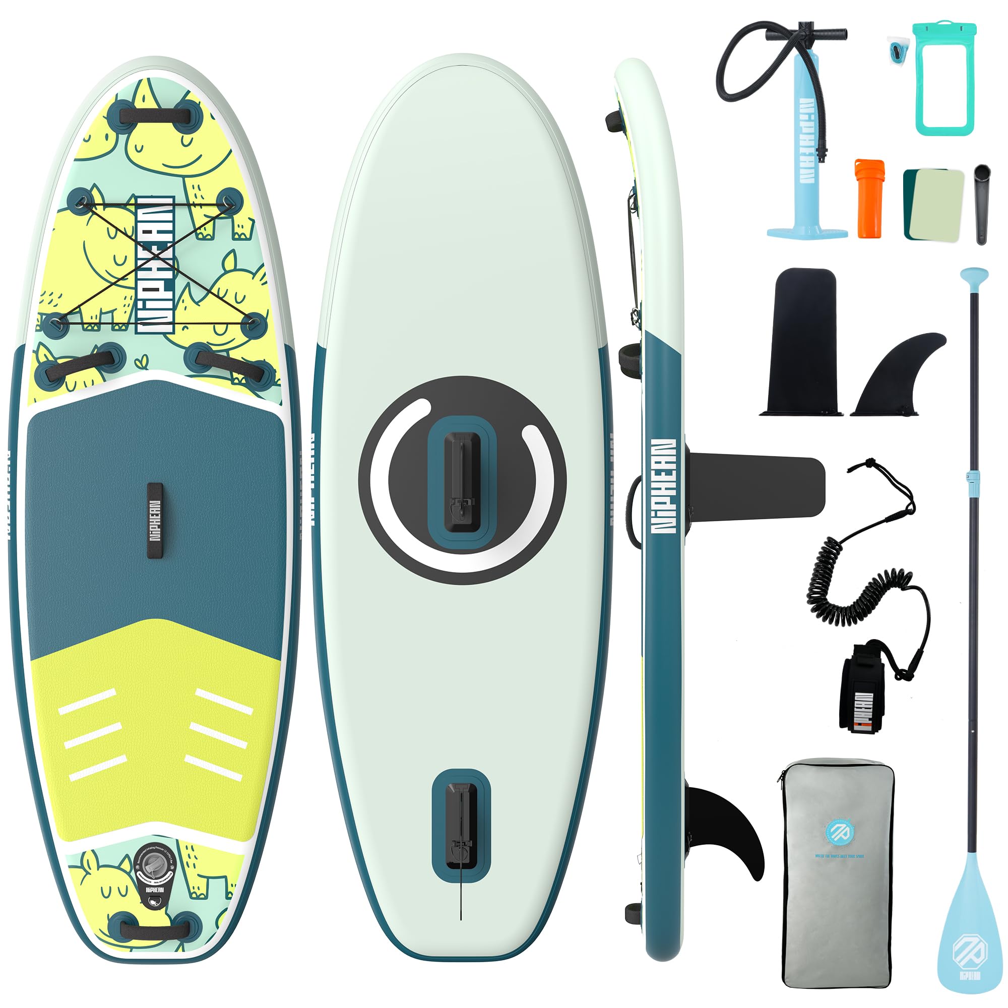 Niphean (Extra Large) Inflatable Paddle Board, SUP for 2+1 People/Family
