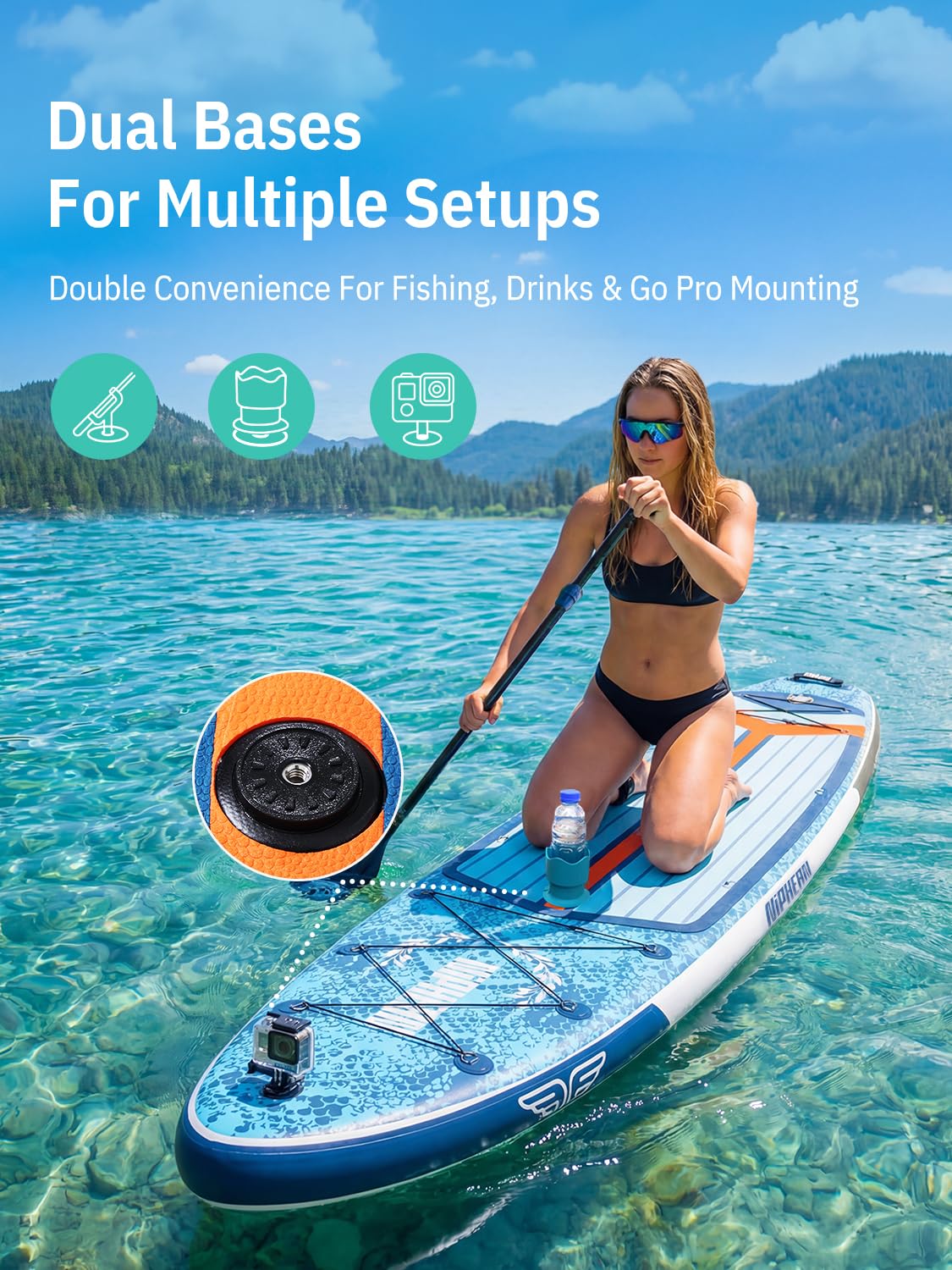 Niphean (Extra Large) Inflatable Paddle Board, SUP for 2+1 People/Family