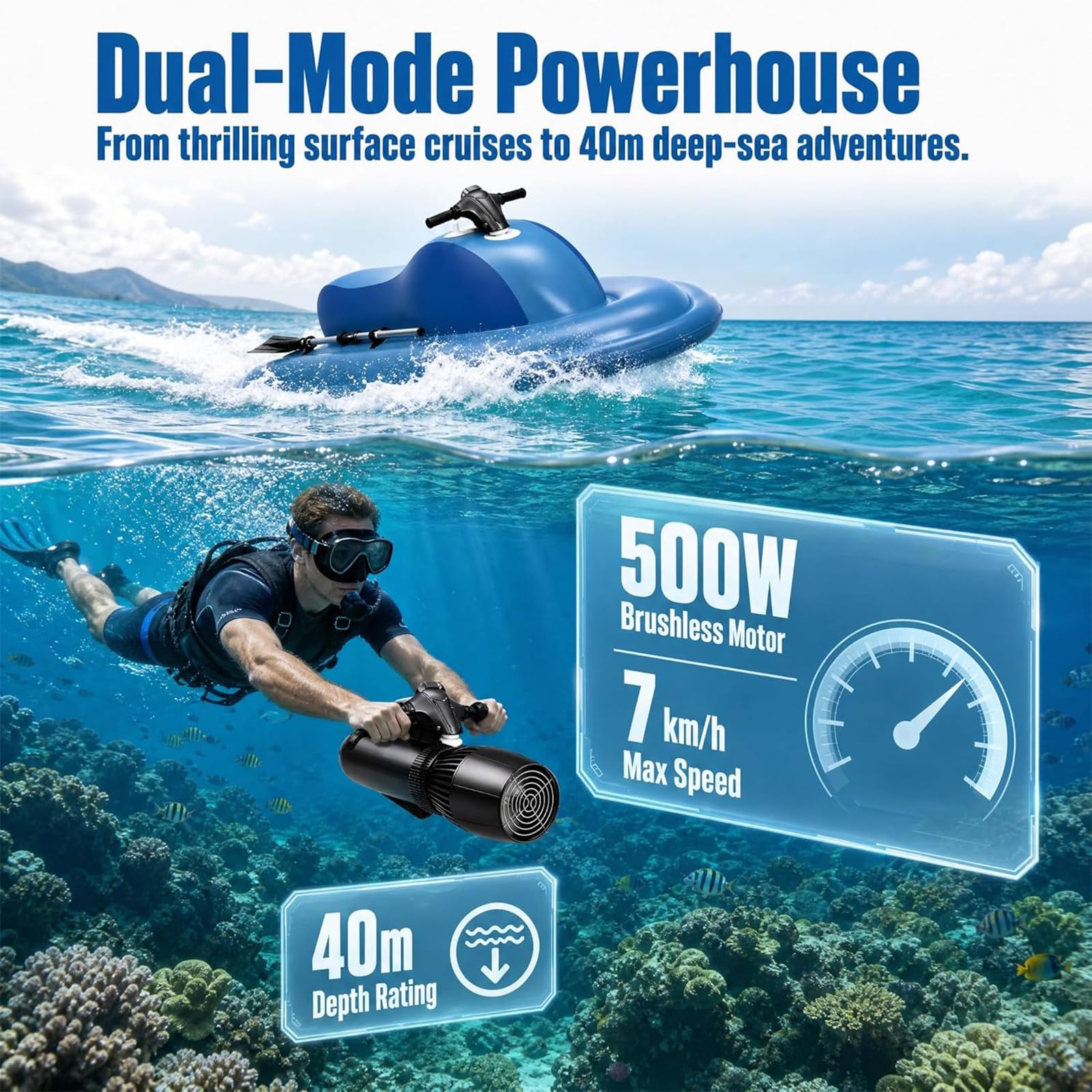 Motorized Seated Pool Jet Boat – 16Ah Water Thruster
