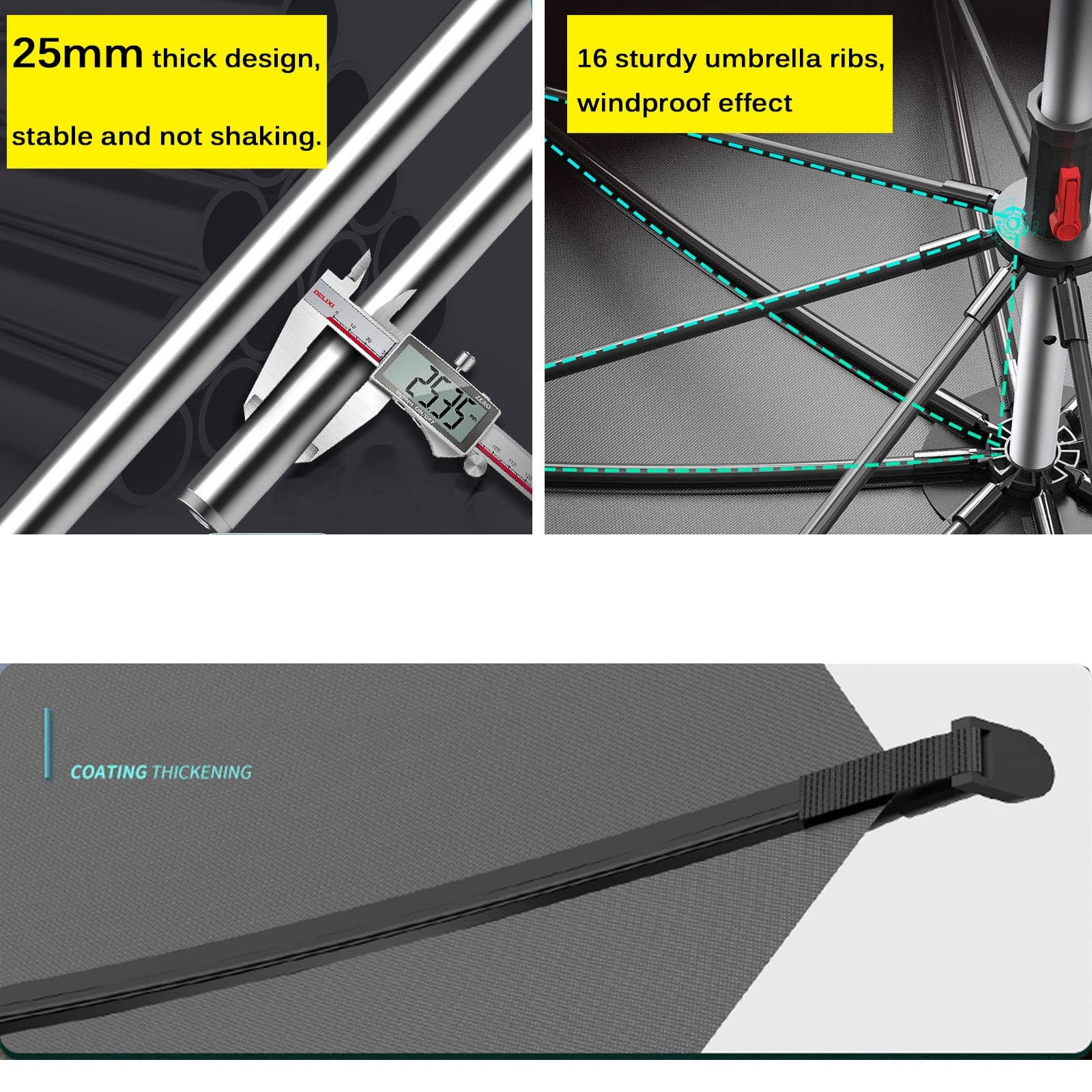 Waterproof Outdoor Sunshade Umbrella with Ground Anchor