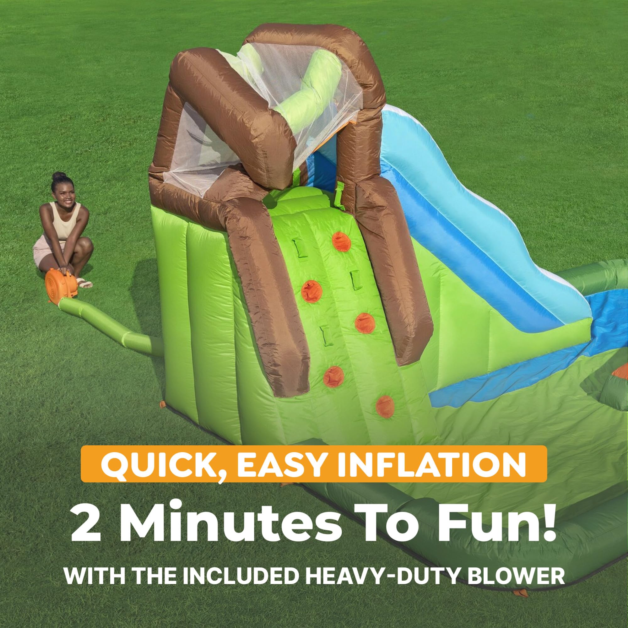 Inflatable Kids Water Park with Slide, Climbing Wall & Splash Pool