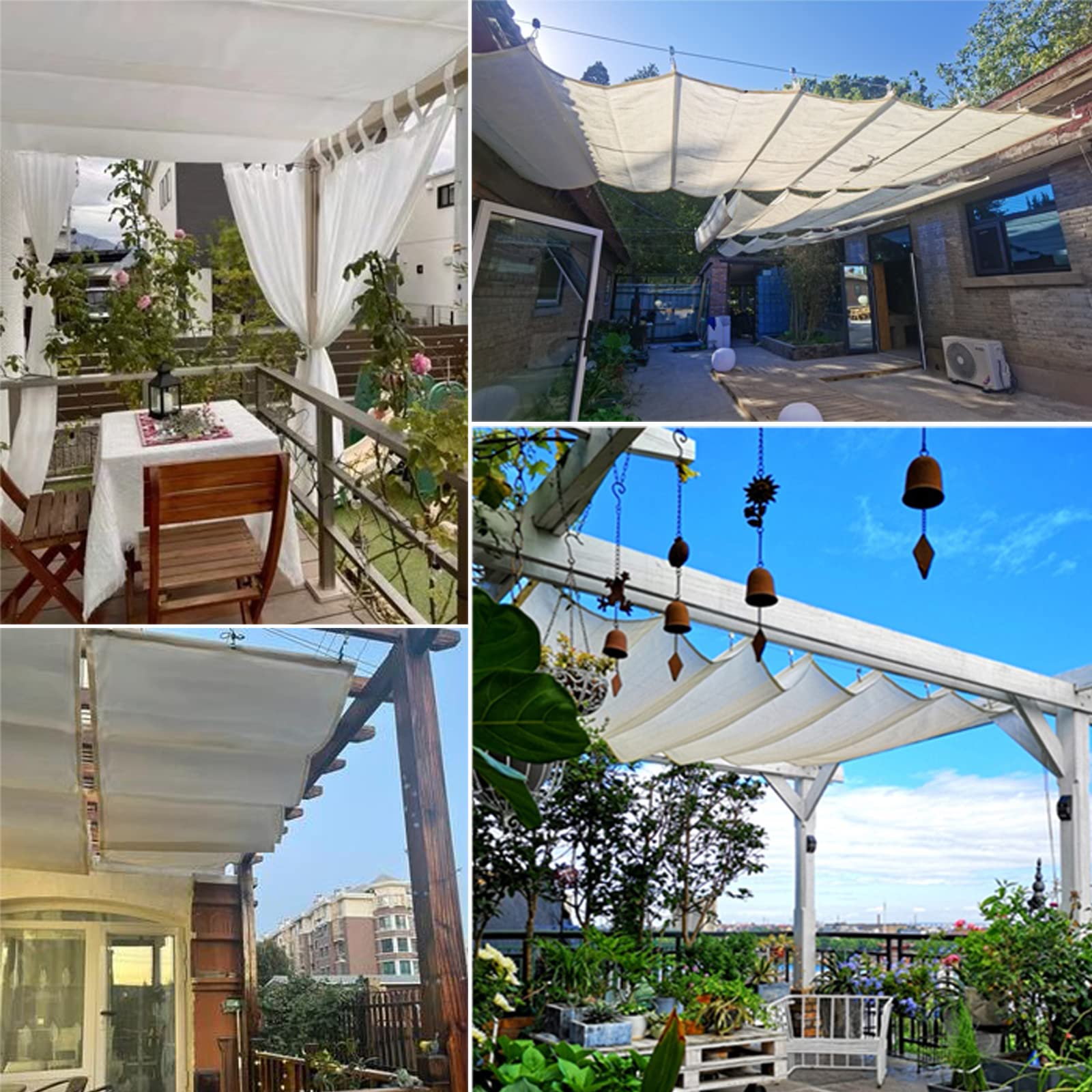 Retractable Wave Sun Shade Sail – 70% UV Block