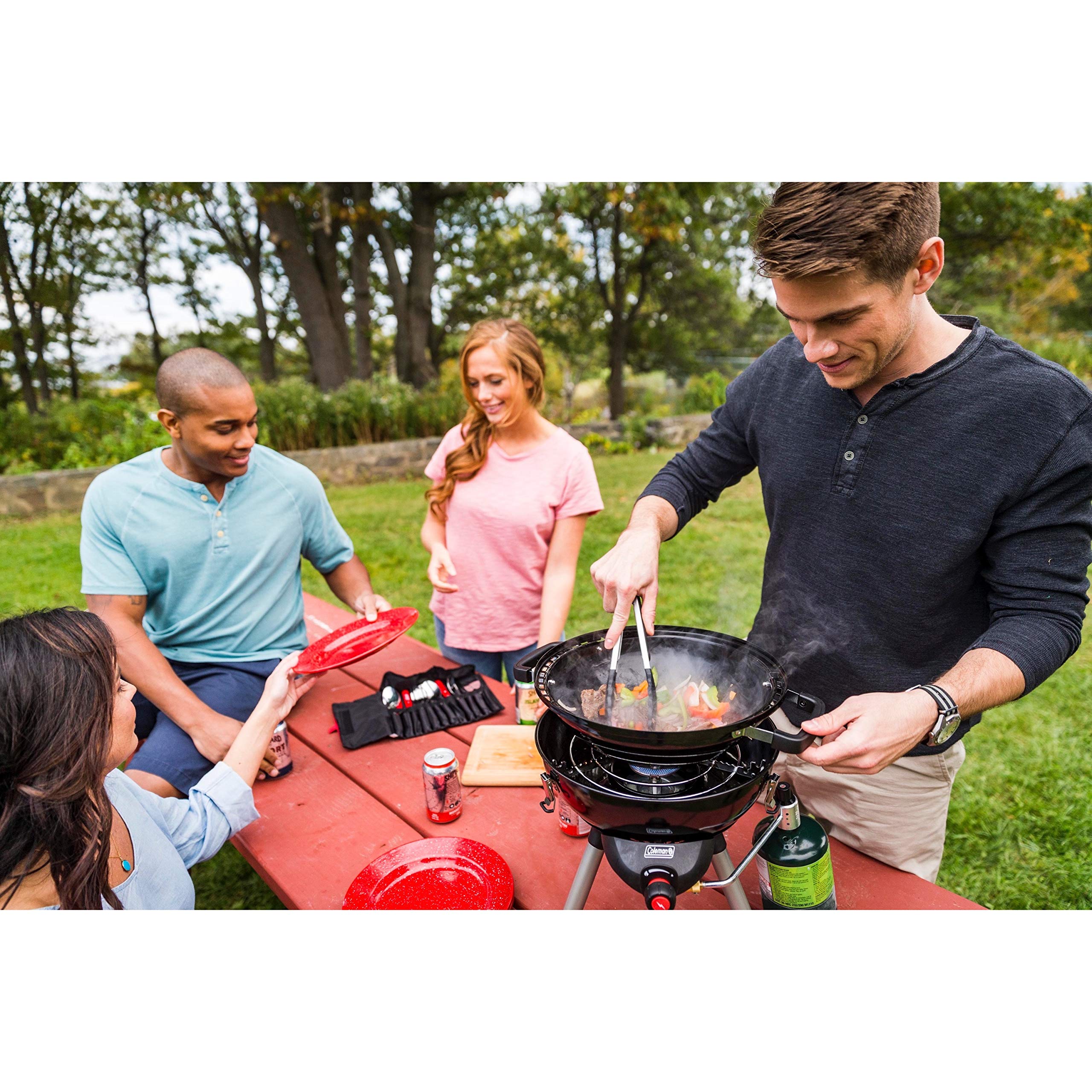 24-Piece Enamel Outdoor Dinnerware Set for 4