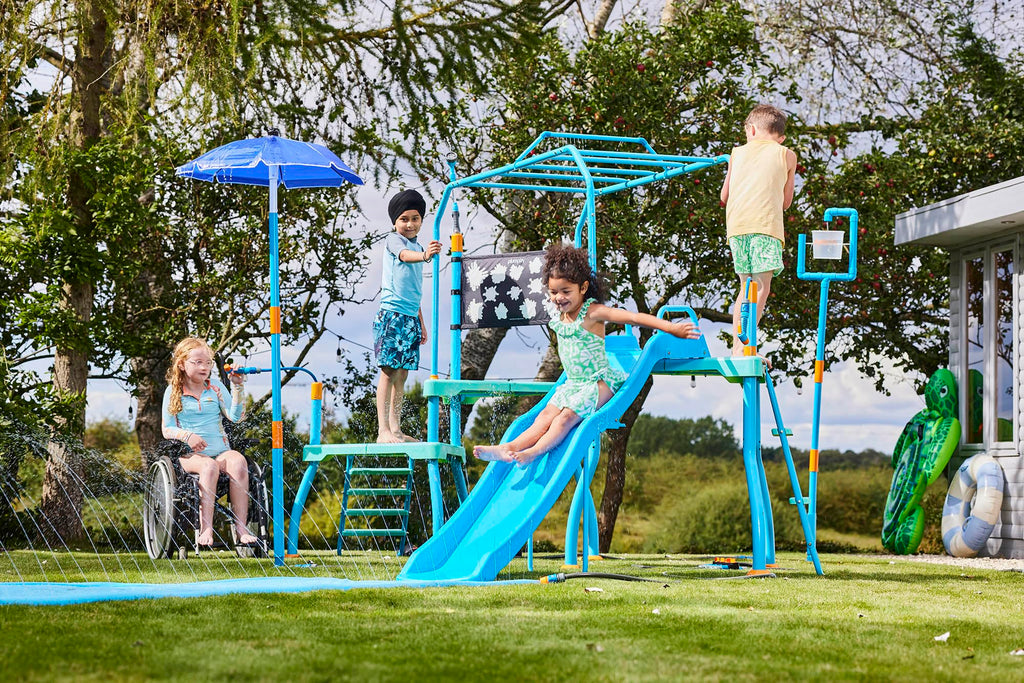 Plum Play Kids Splash Pad Station Water Slide Play Equipment