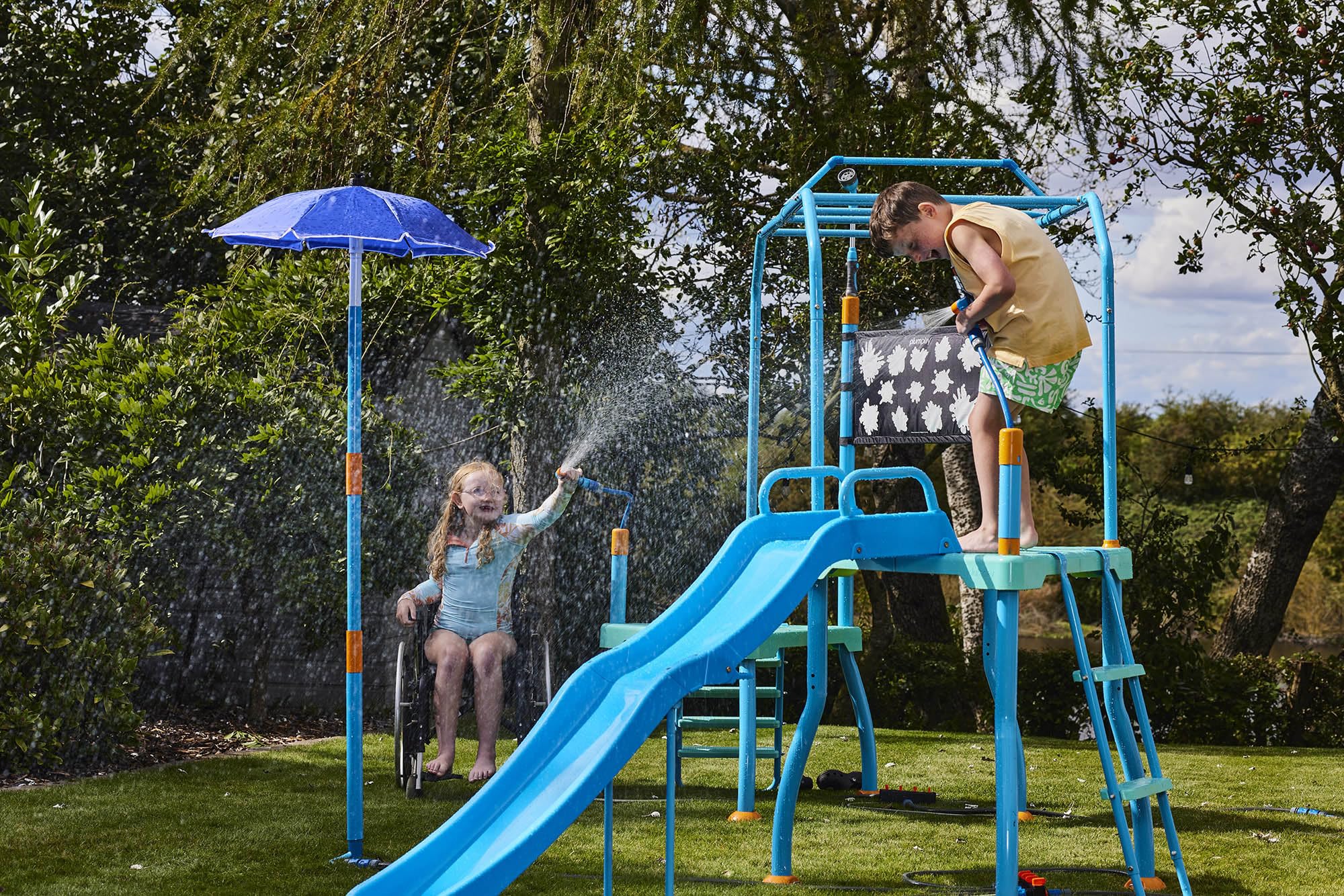Plum Play Kids Splash Pad Station Water Slide Play Equipment