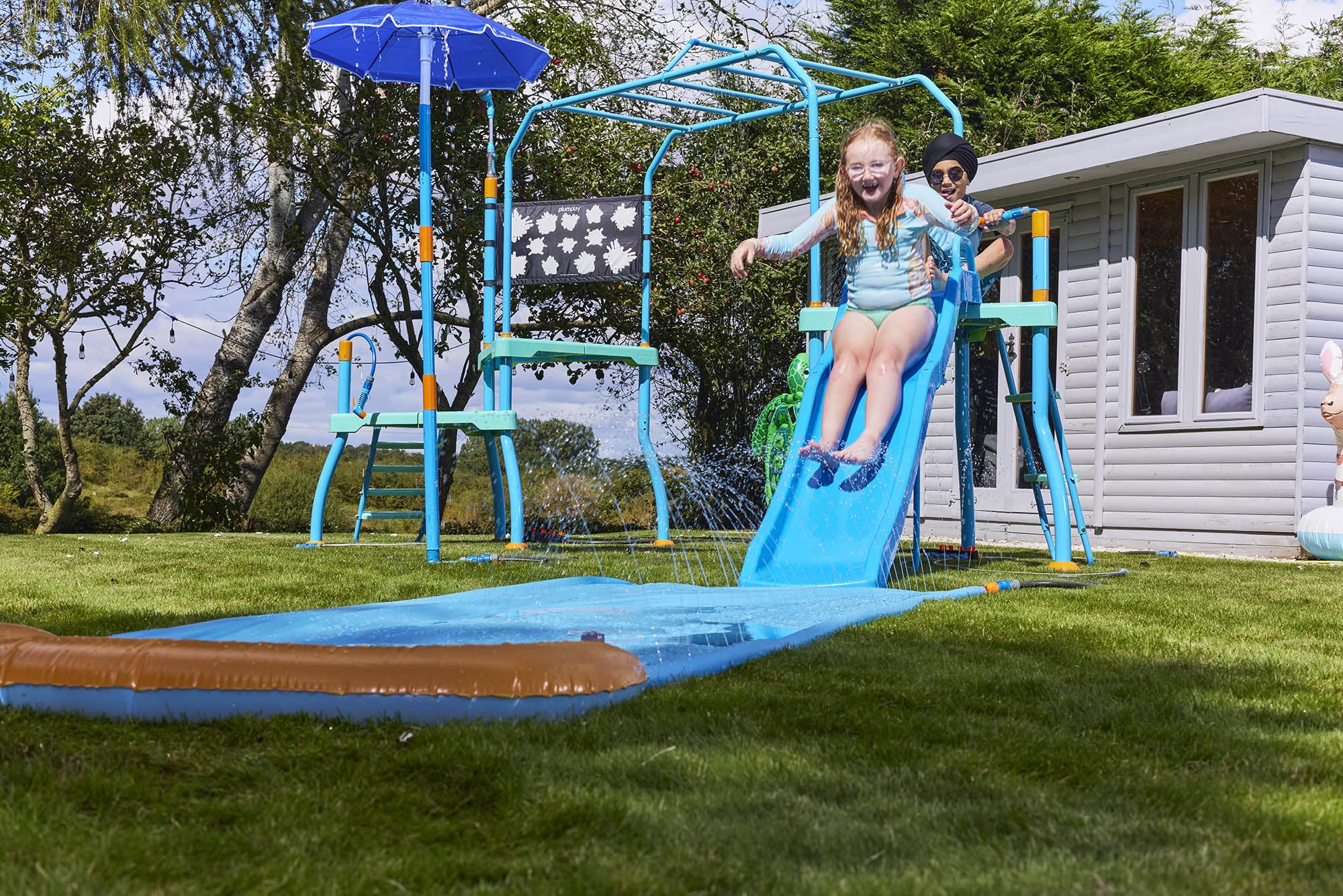 Plum Play Kids Splash Pad Station Water Slide Play Equipment